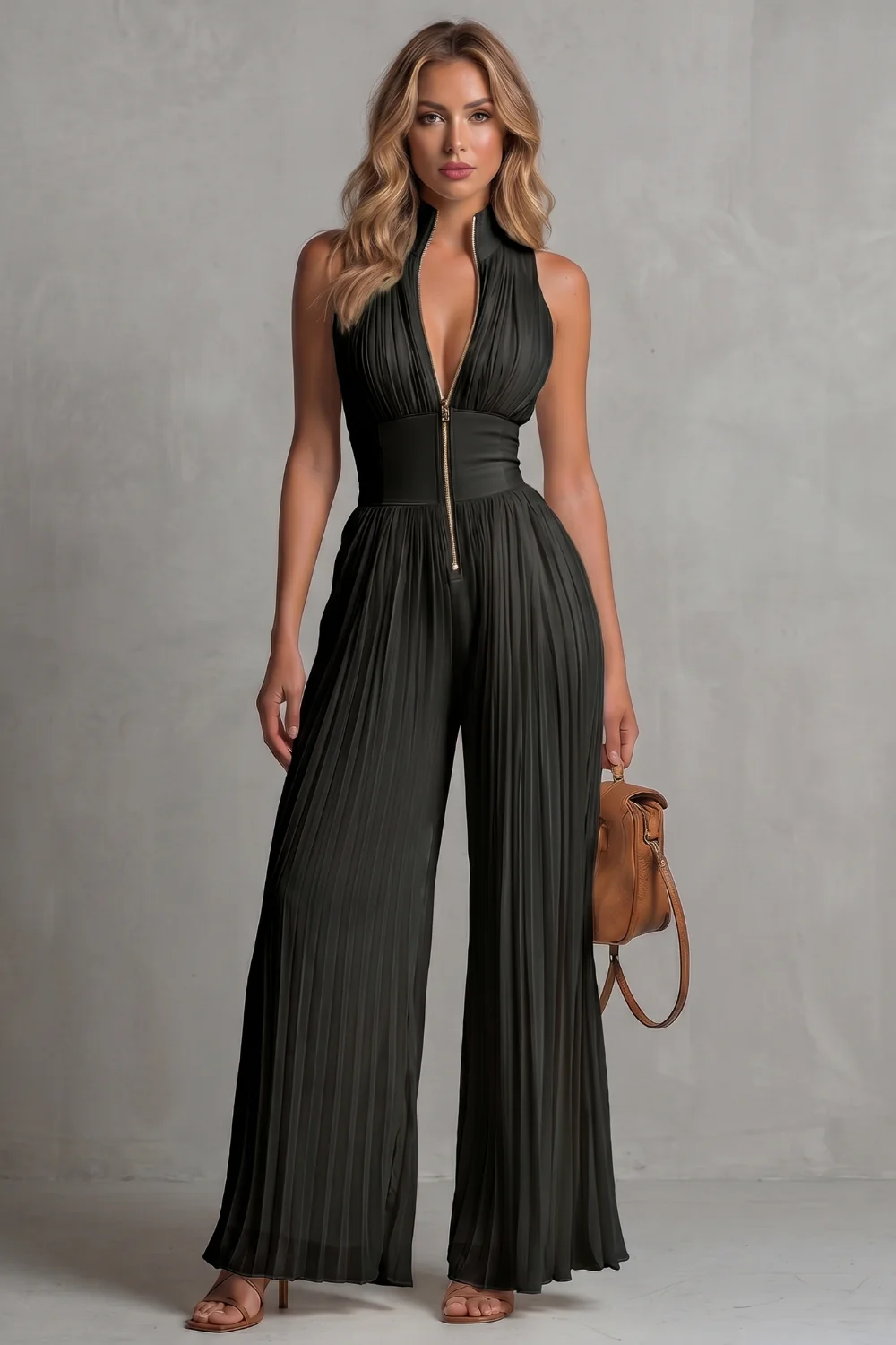 Seraphina – Pleated halter elegance – Wide-leg jumpsuit - Image 6