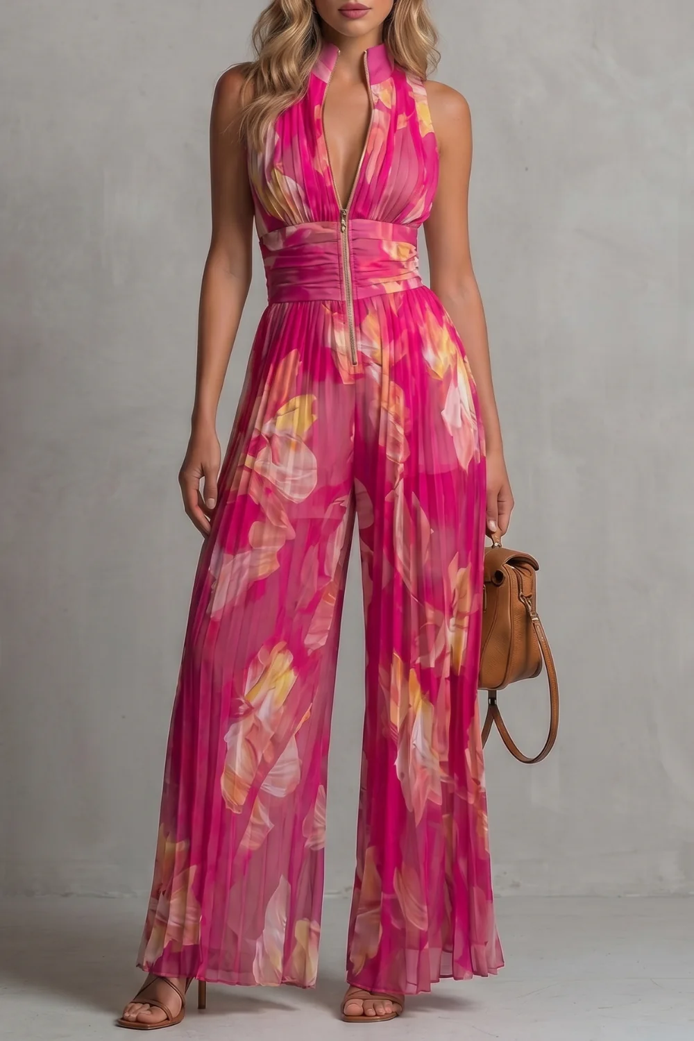 Seraphina – Pleated halter elegance – Wide-leg jumpsuit - Image 9