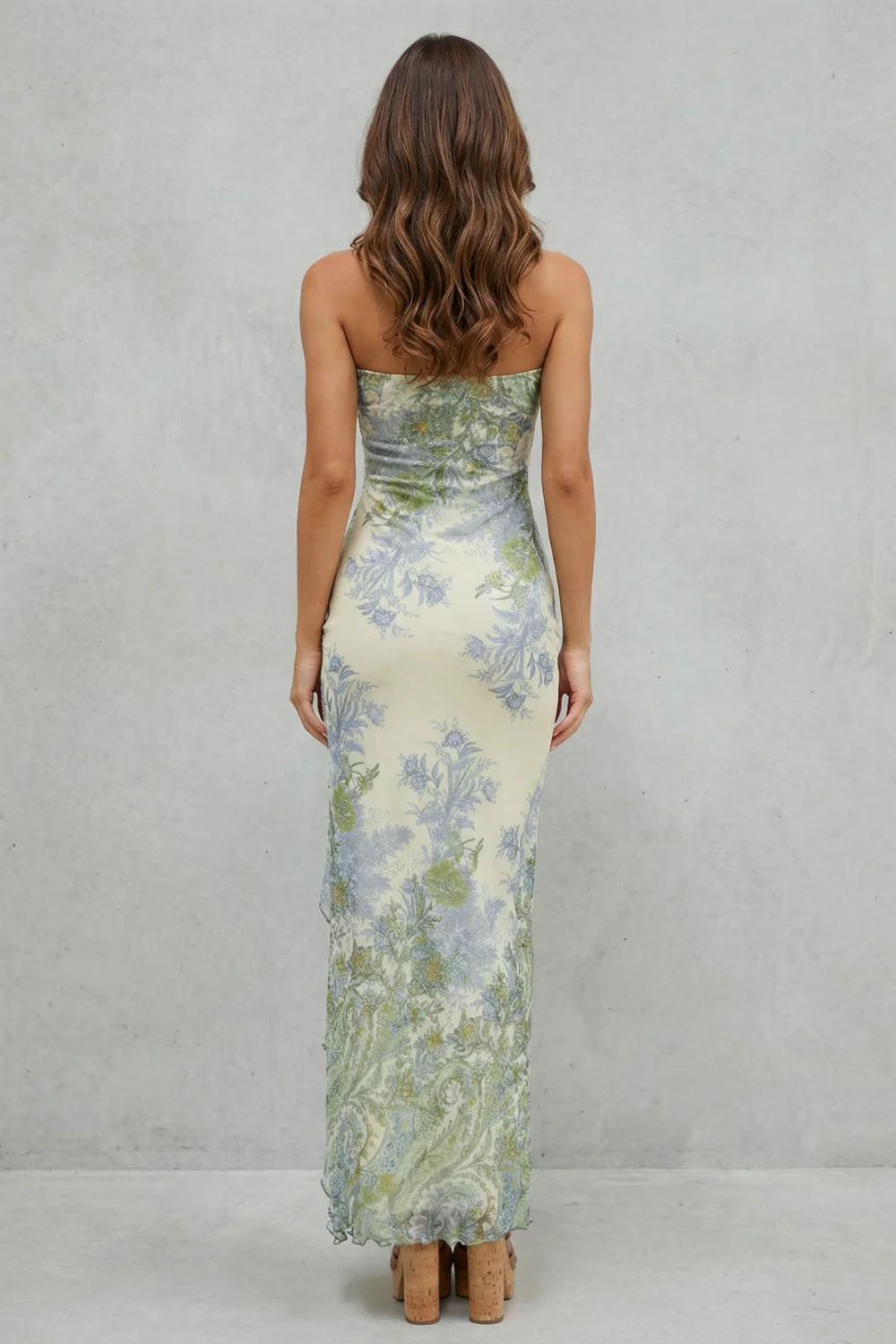 Seraphine – Botanical lace allure – Strapless slit maxi dress - Image 4
