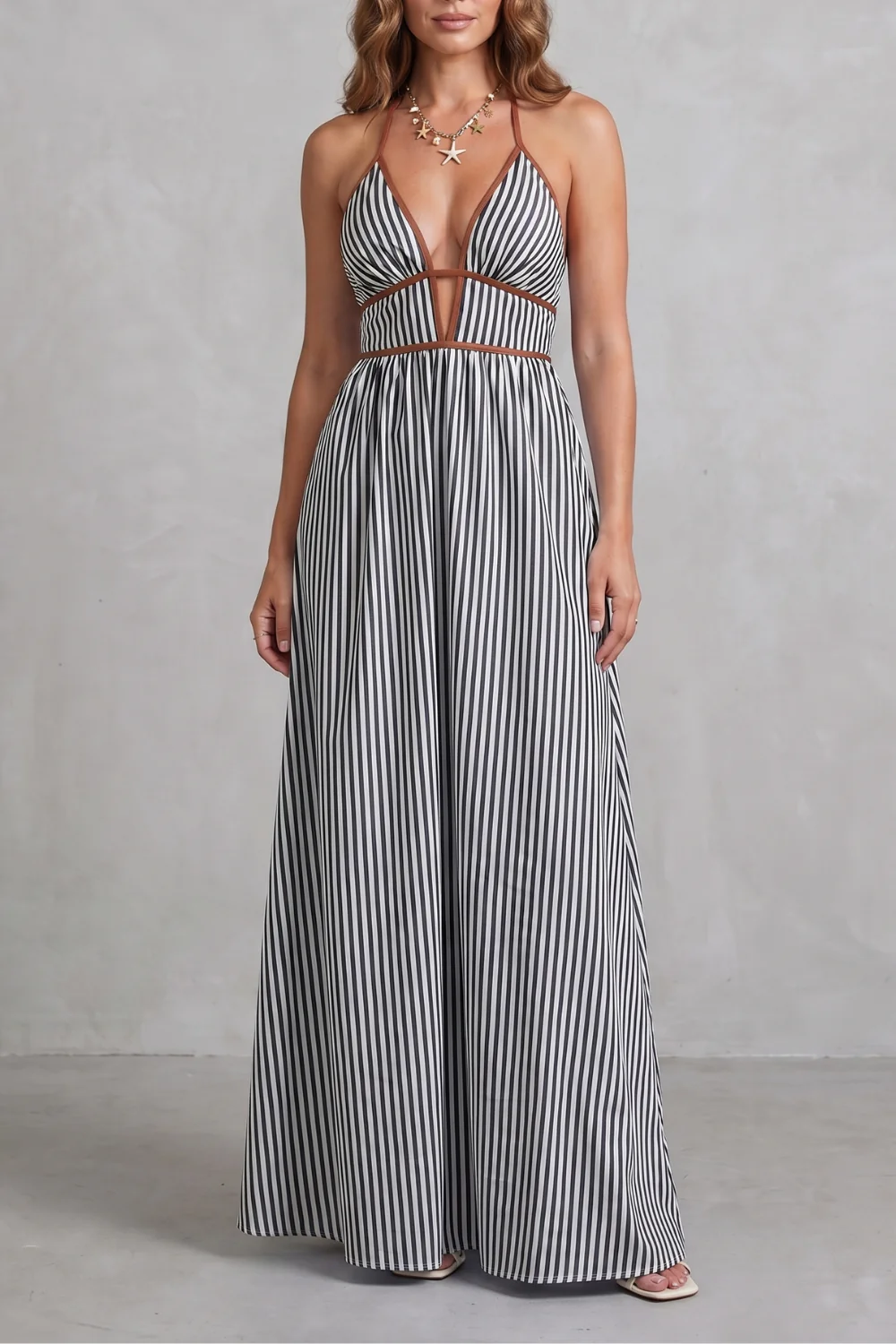 Serelisse – Striped backless silhouette – Maxi dress - Image 13