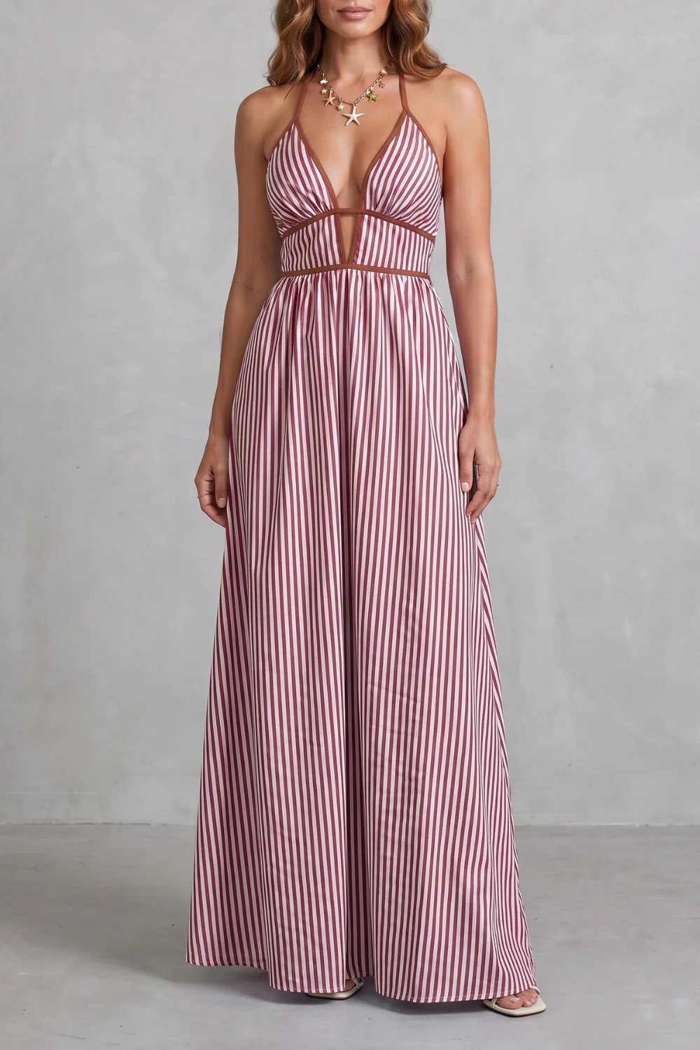 Serelisse – Striped backless silhouette – Maxi dress - Image 15