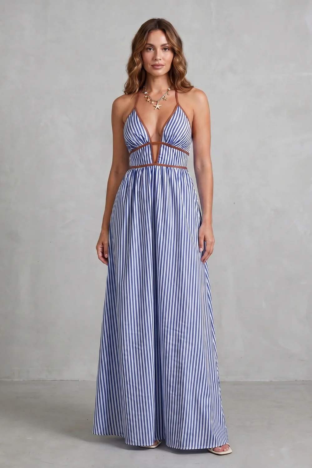 Serelisse – Striped backless silhouette – Maxi dress - Image 18