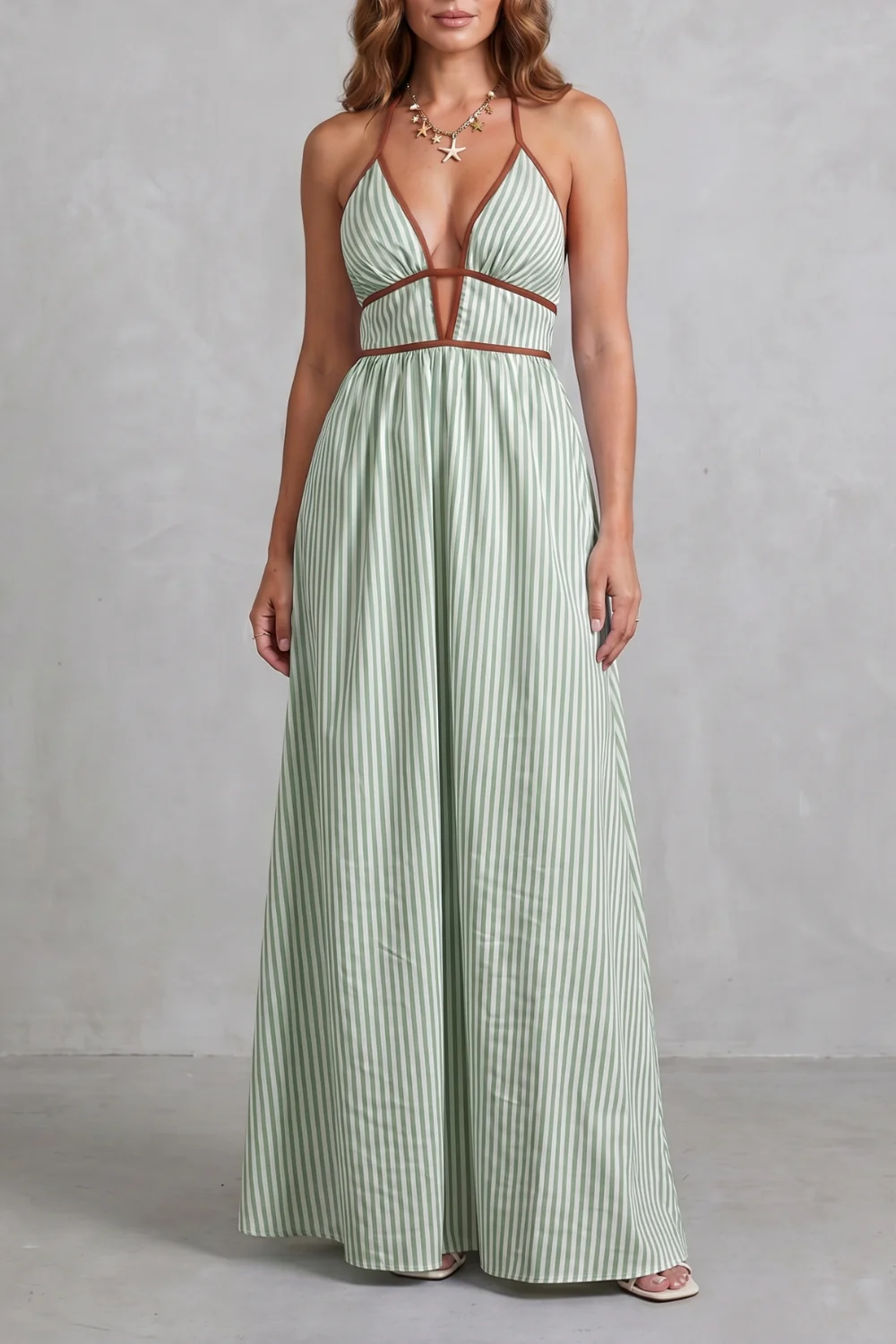 Serelisse – Striped backless silhouette – Maxi dress - Image 19