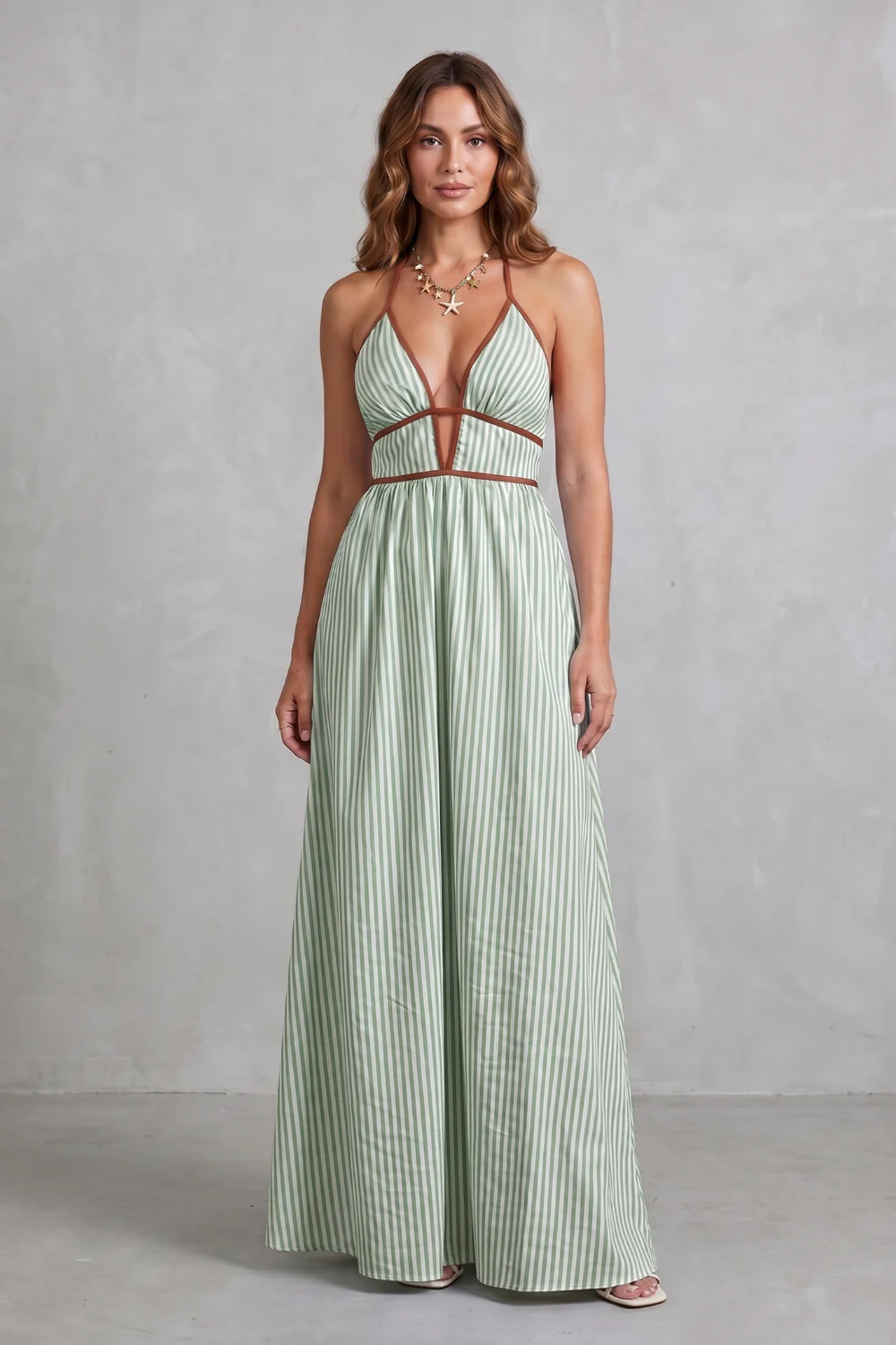 Serelisse – Striped backless silhouette – Maxi dress - Image 20