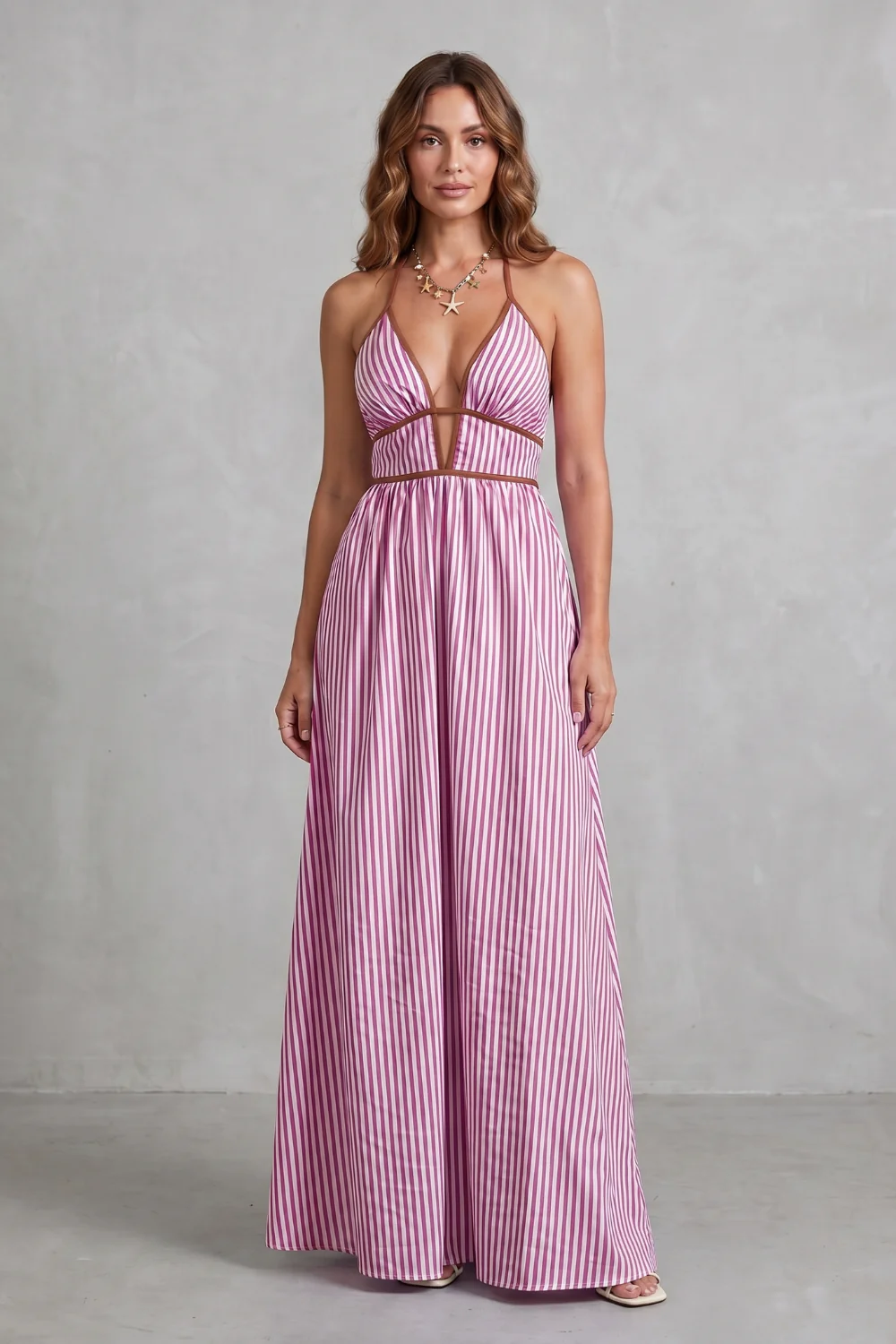 Serelisse – Striped backless silhouette – Maxi dress - Image 22