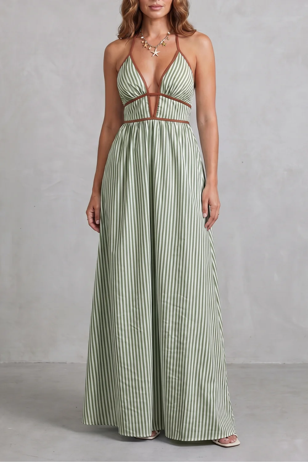 Serelisse – Striped backless silhouette – Maxi dress - Image 23