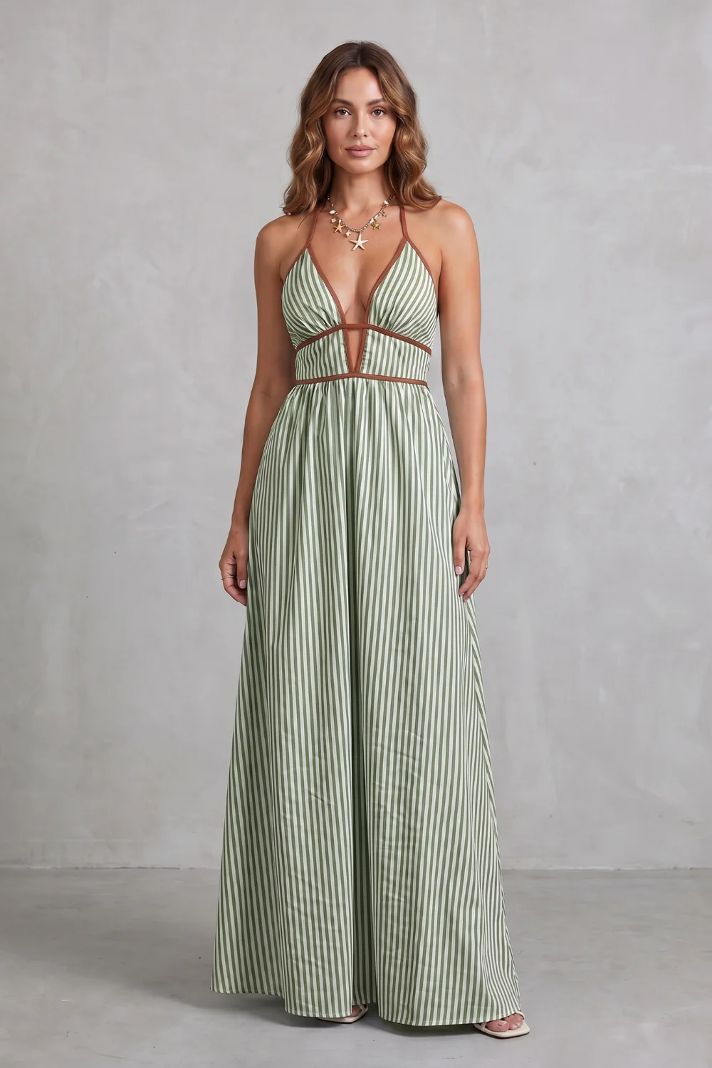 Serelisse – Striped backless silhouette – Maxi dress - Image 24