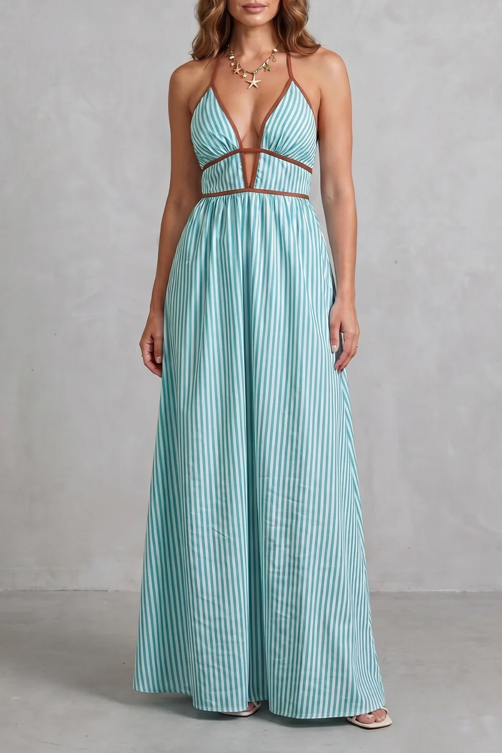 Serelisse – Striped backless silhouette – Maxi dress - Image 25