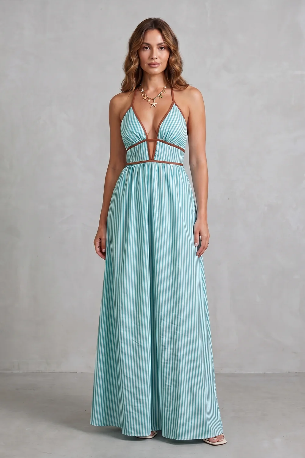 Serelisse – Striped backless silhouette – Maxi dress - Image 26