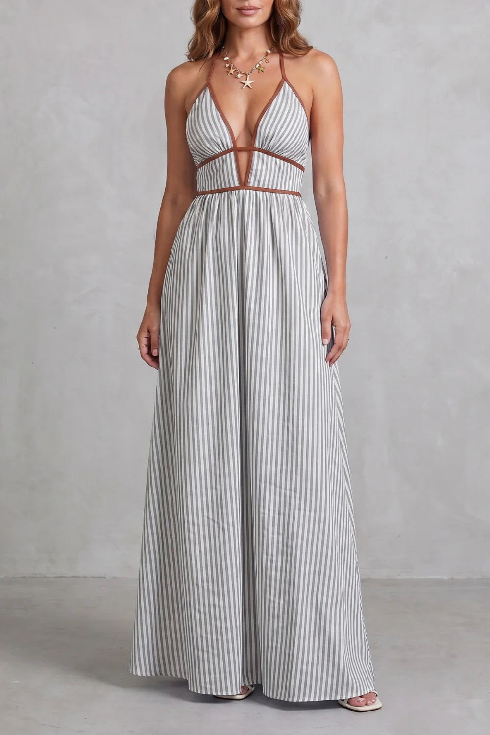 Serelisse – Striped backless silhouette – Maxi dress - Image 27
