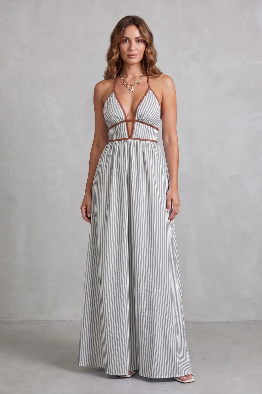 Serelisse – Striped backless silhouette – Maxi dress - Image 28