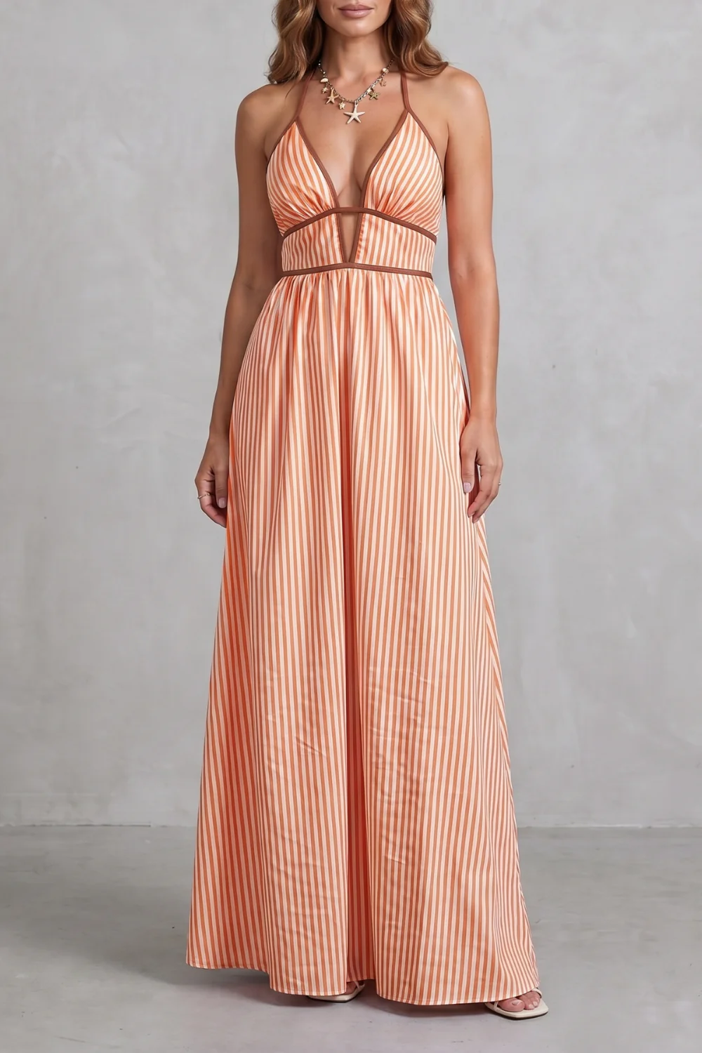 Serelisse – Striped backless silhouette – Maxi dress - Image 29
