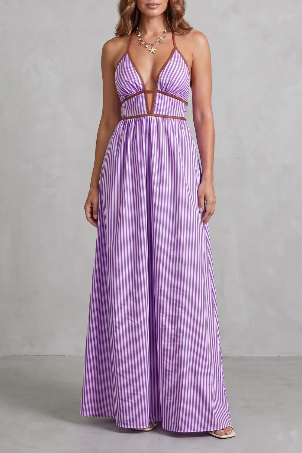 Serelisse – Striped backless silhouette – Maxi dress - Image 31
