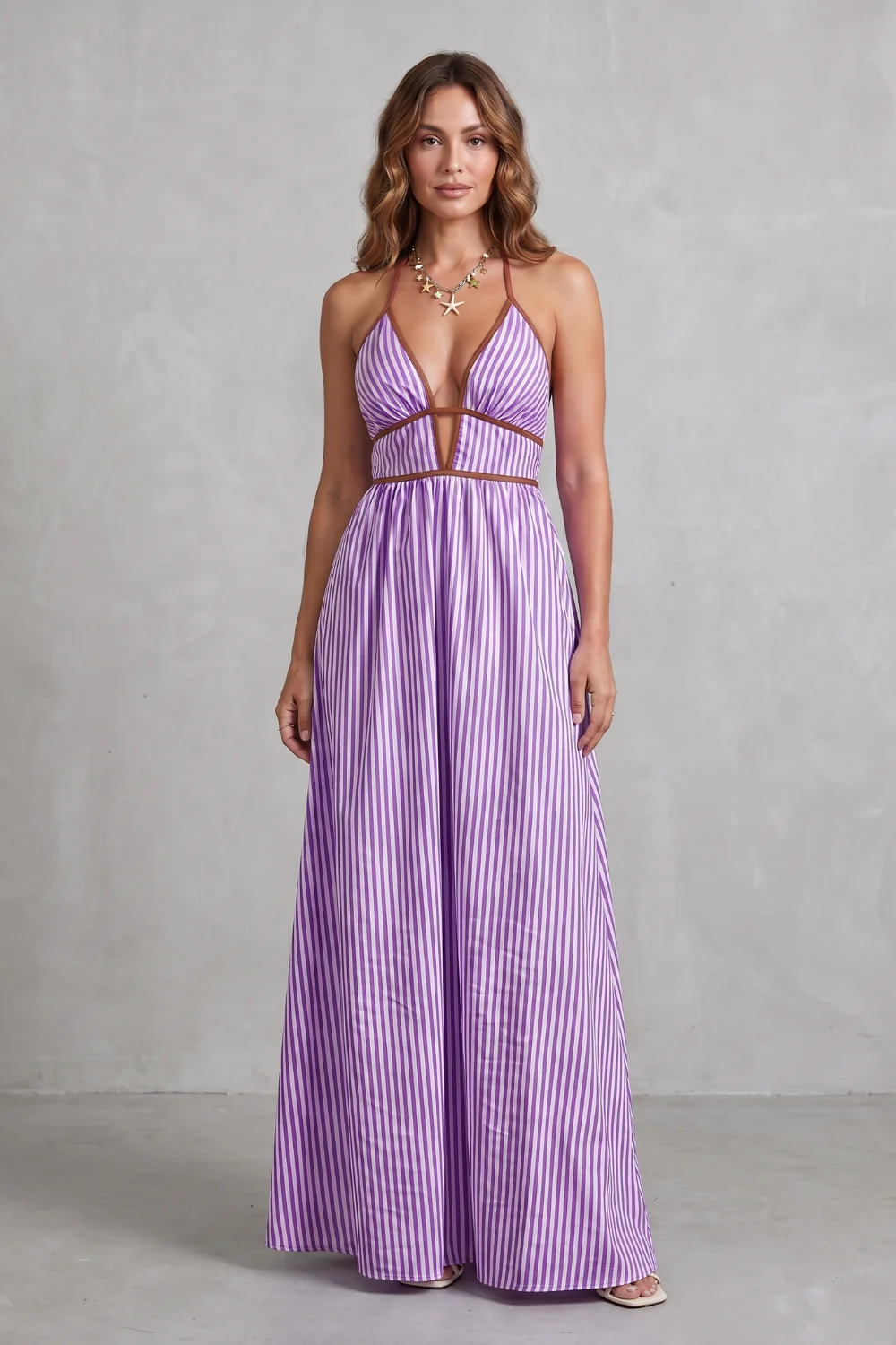 Serelisse – Striped backless silhouette – Maxi dress - Image 32