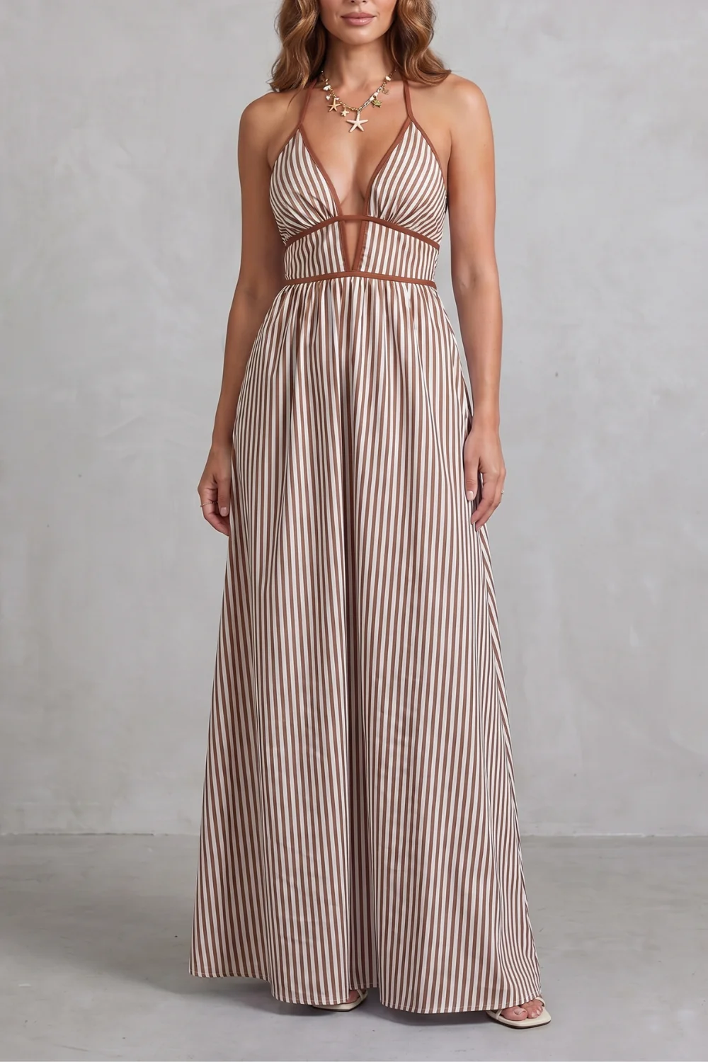 Serelisse – Striped backless silhouette – Maxi dress - Image 5