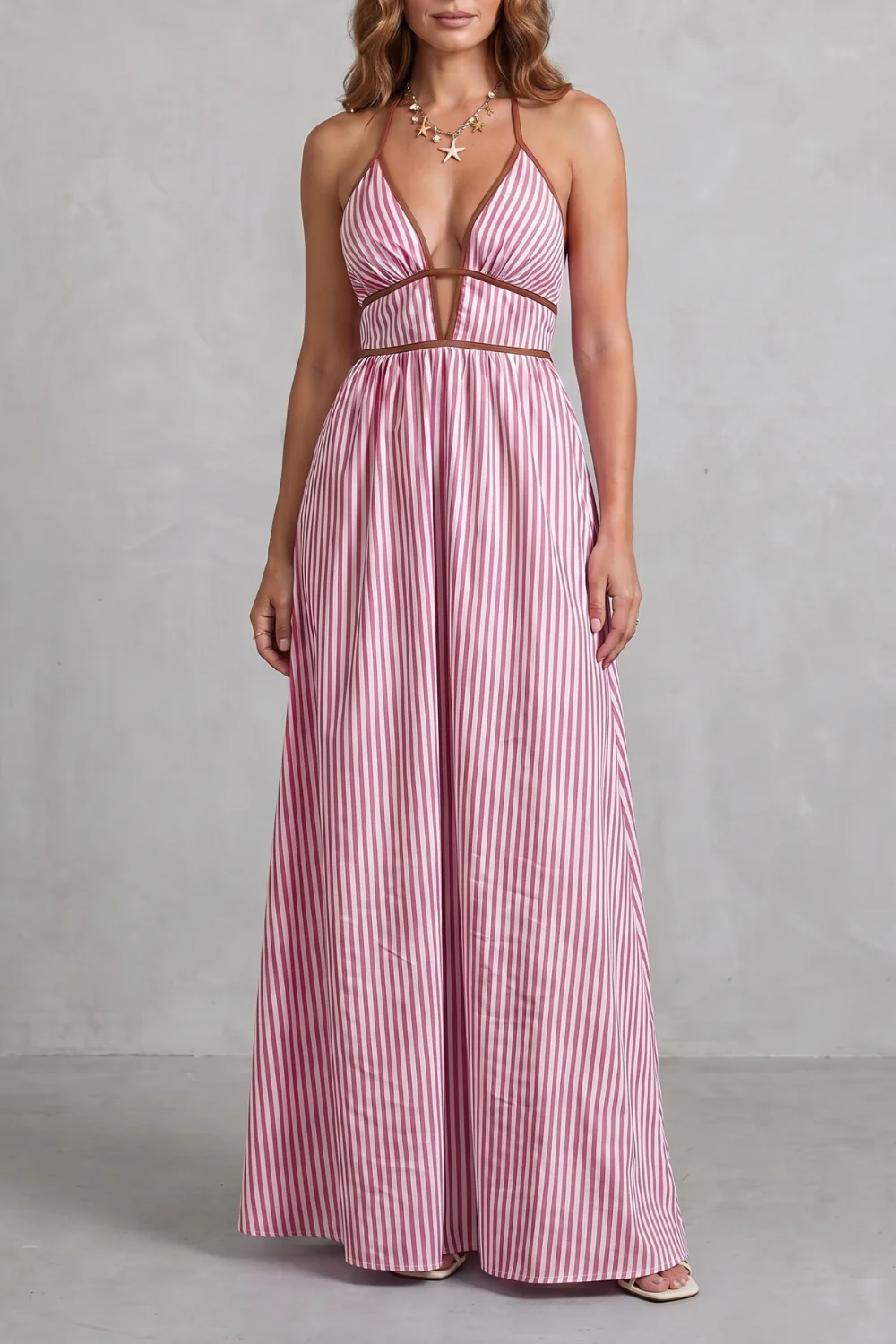 Serelisse – Striped backless silhouette – Maxi dress - Image 7