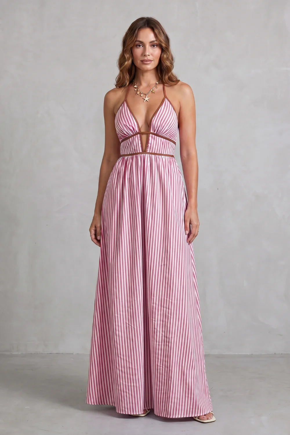 Serelisse – Striped backless silhouette – Maxi dress - Image 8