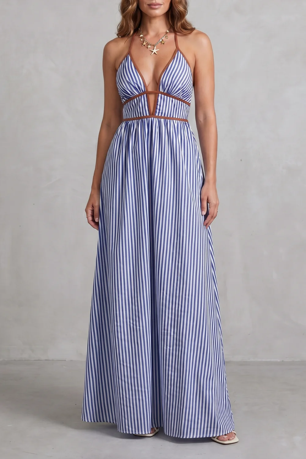 Serelisse – Striped backless silhouette – Maxi dress - Image 9