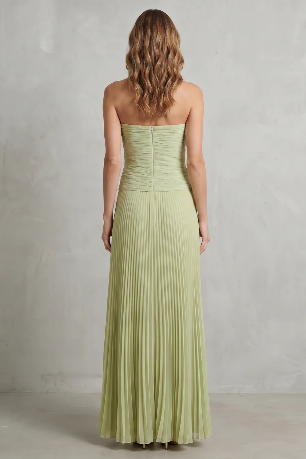 Skyelle – Pleated strapless elegance – Maxi dress - Image 4