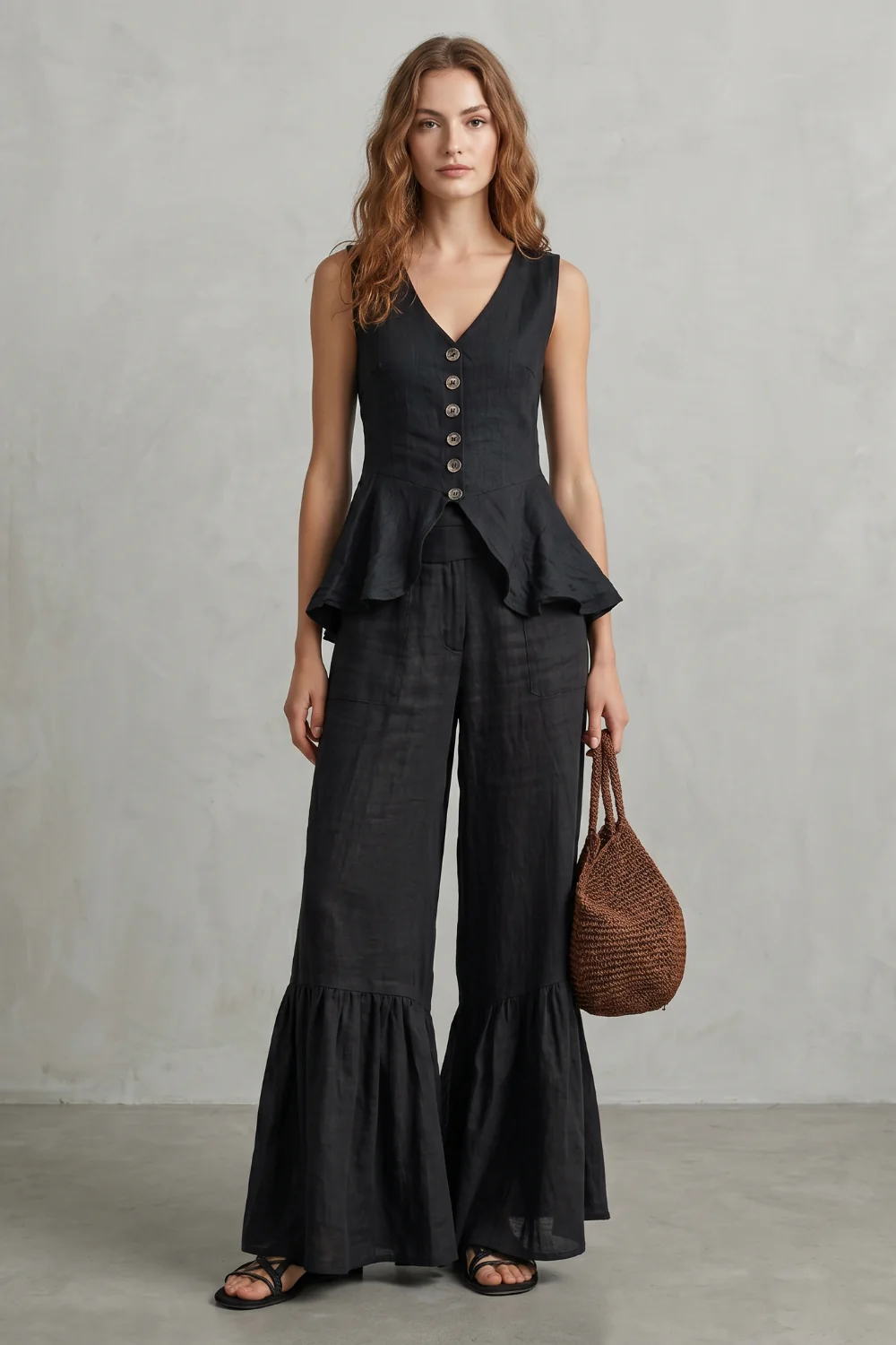 Solivette – Ruffled resort elegance – Trouser set - Image 2