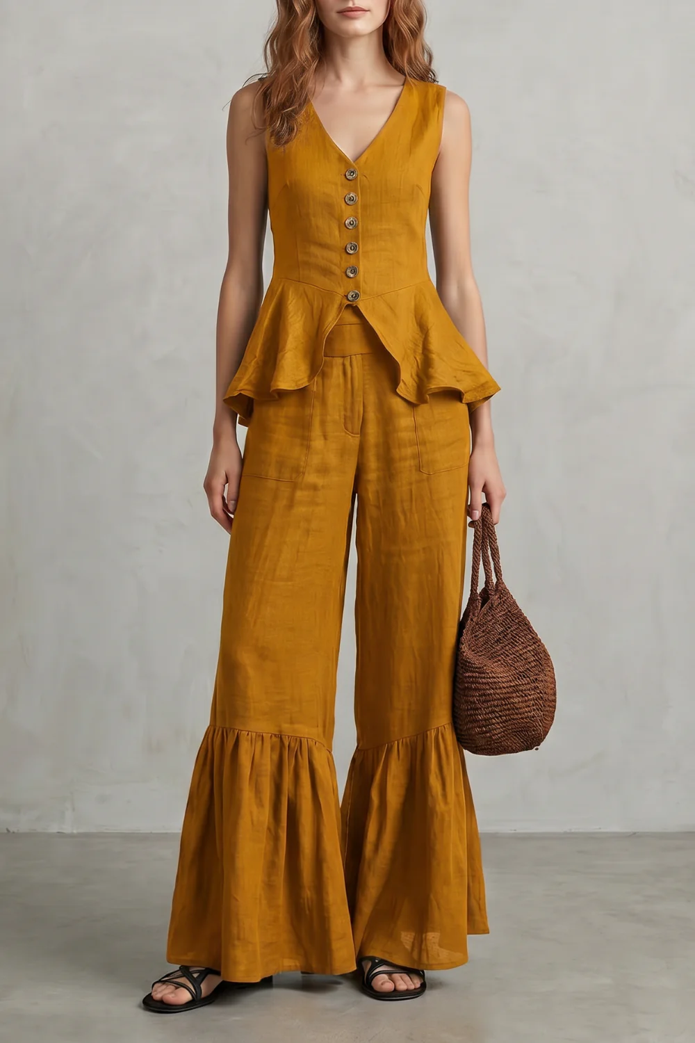 Solivette – Ruffled resort elegance – Trouser set - Image 5