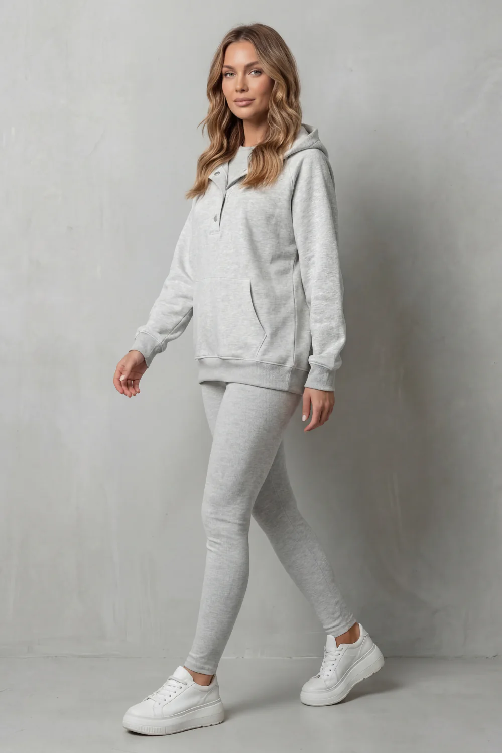 Thalina – Button detail hoodie – Cozy Relaxed Set - Image 3