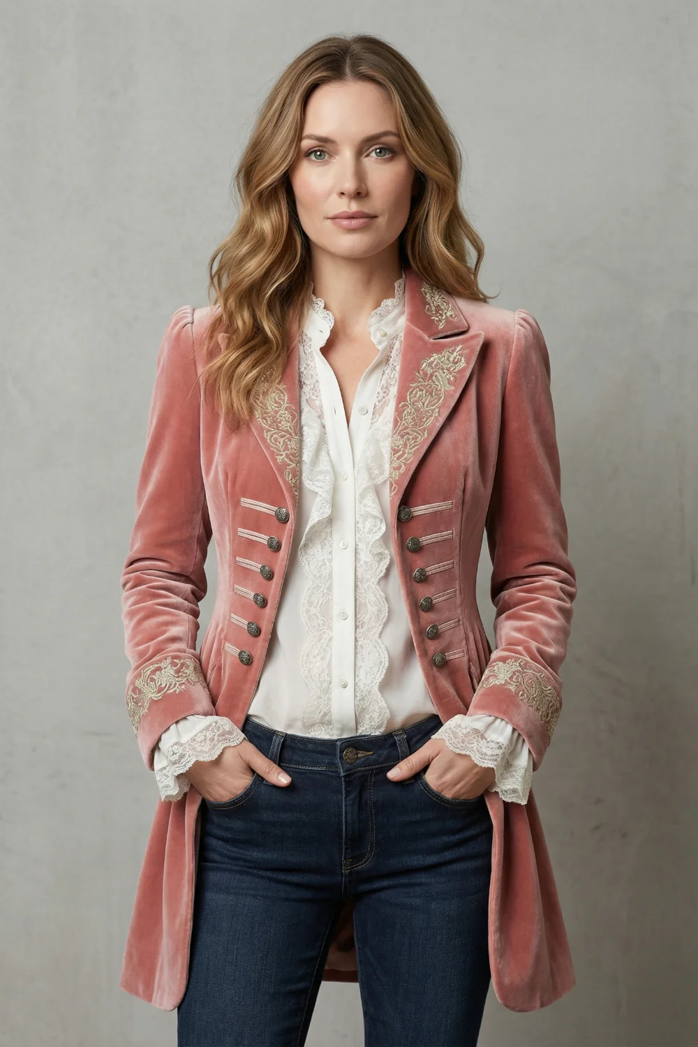 Valerique – Embroidered vintage silhouette – Long coat - Image 2