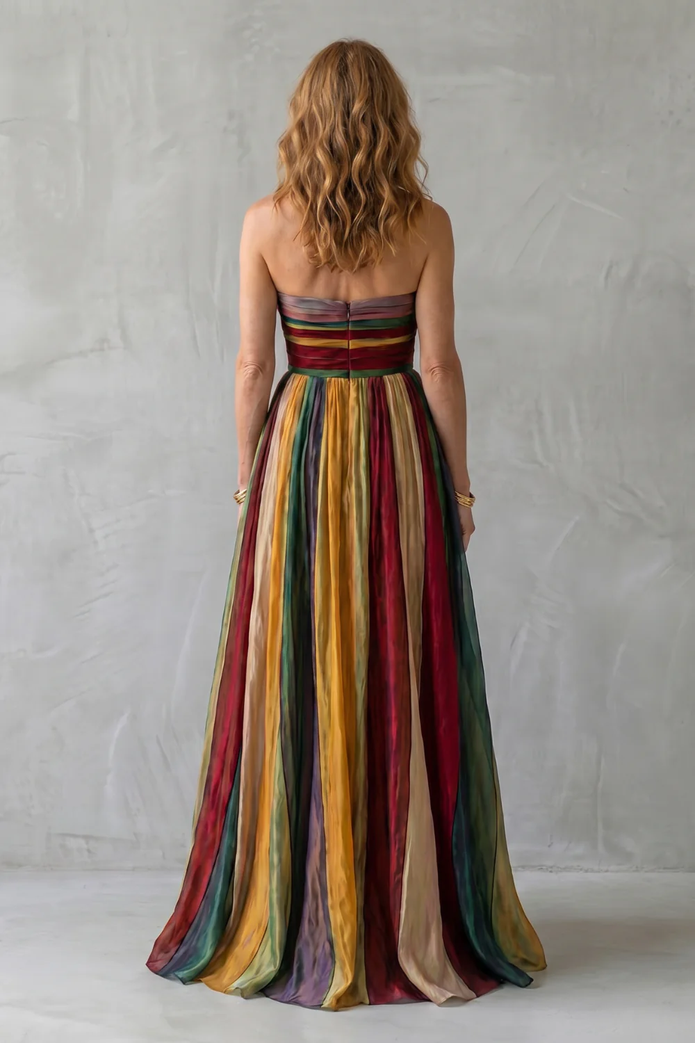 Valessia – Multicolour sunset stripes – Maxi dress - Image 4