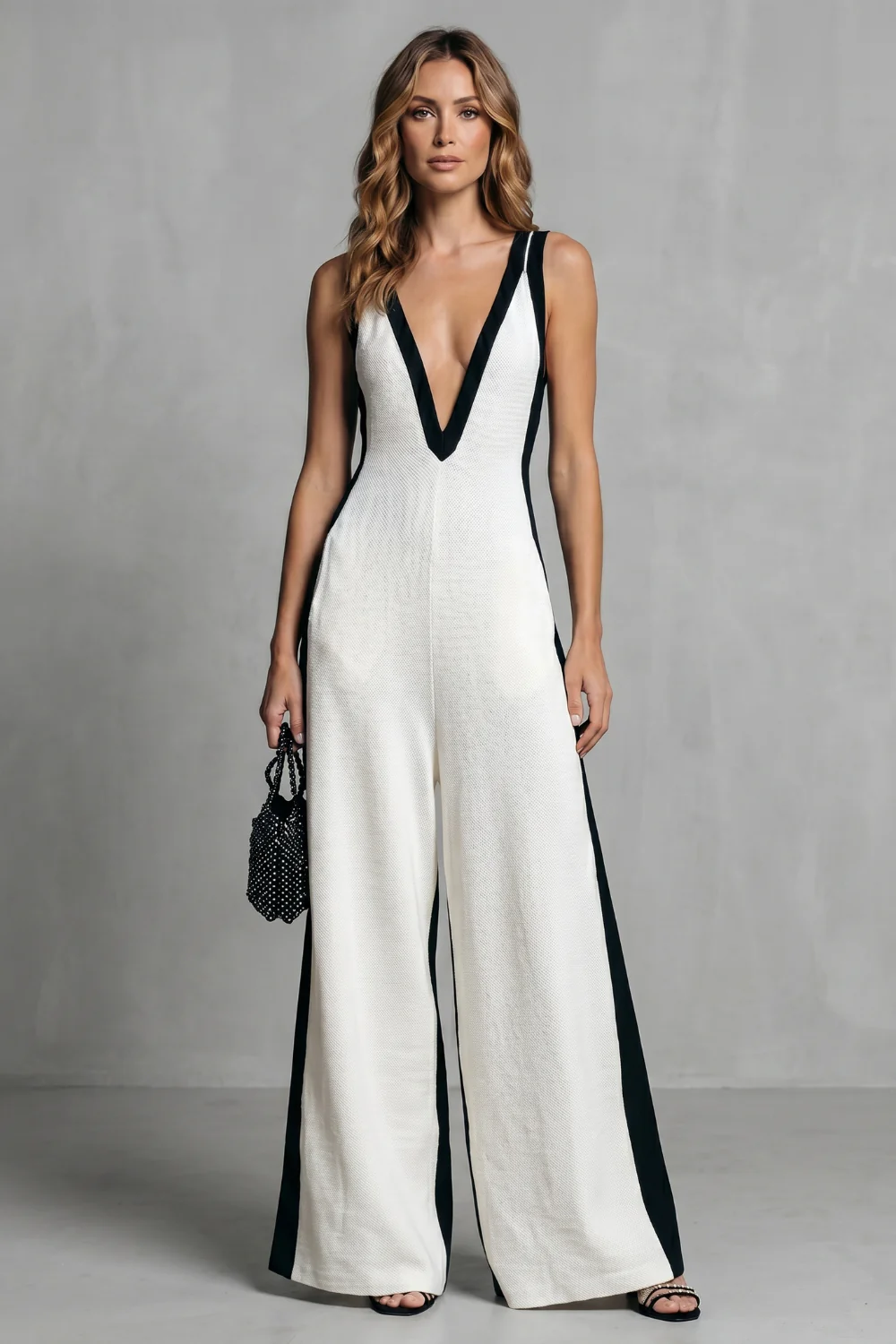 Valmora – Striking contrast design – Wide-leg jumpsuit - Image 2