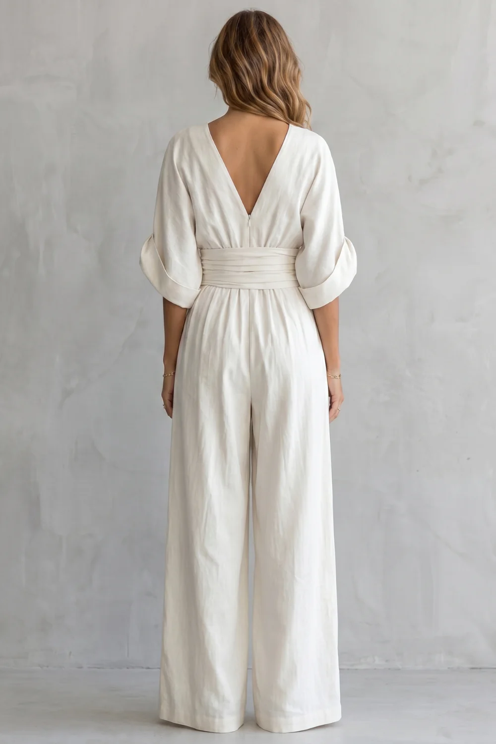 Valoria – Draped waist elegance – Wide-leg jumpsuit - Image 4