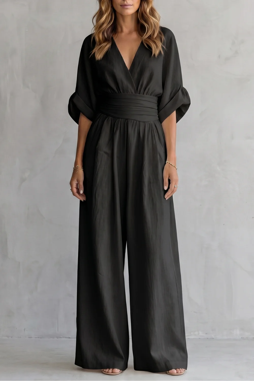Valoria – Draped waist elegance – Wide-leg jumpsuit - Image 7