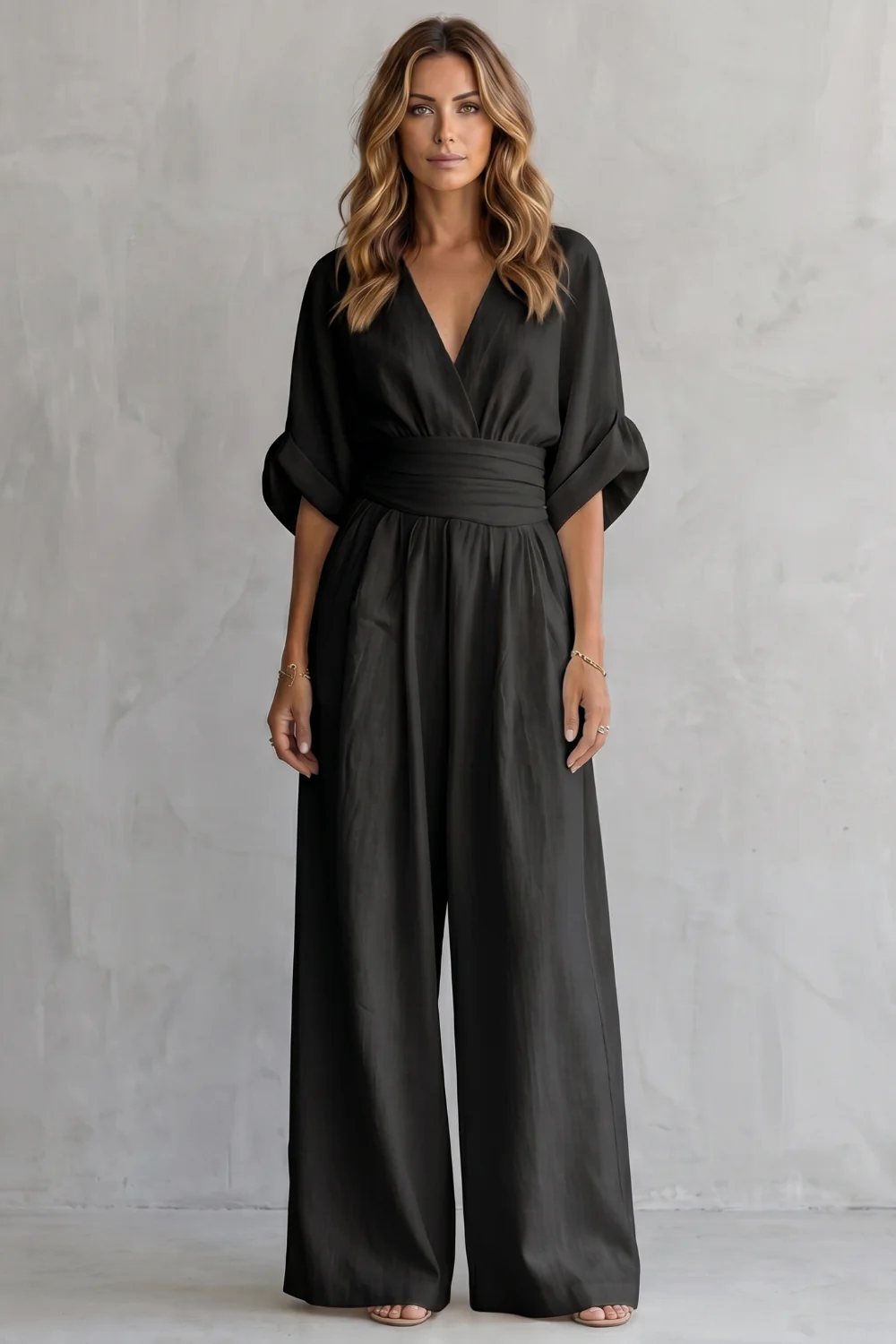 Valoria – Draped waist elegance – Wide-leg jumpsuit - Image 8
