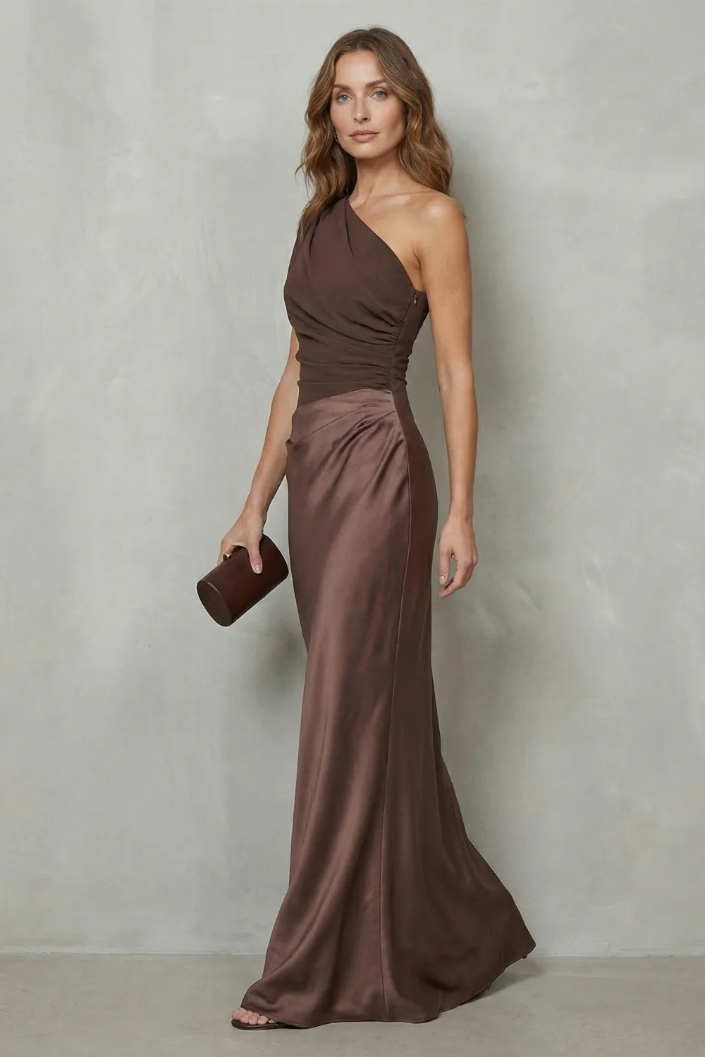 Velmoura – Asymmetric satin drape – Evening gown - Image 3