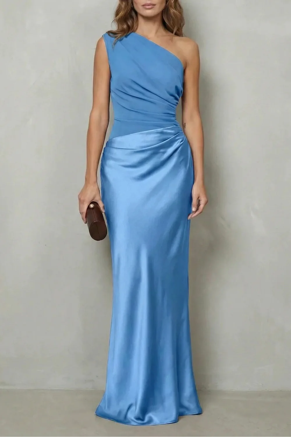 Velmoura – Asymmetric satin drape – Evening gown - Image 7