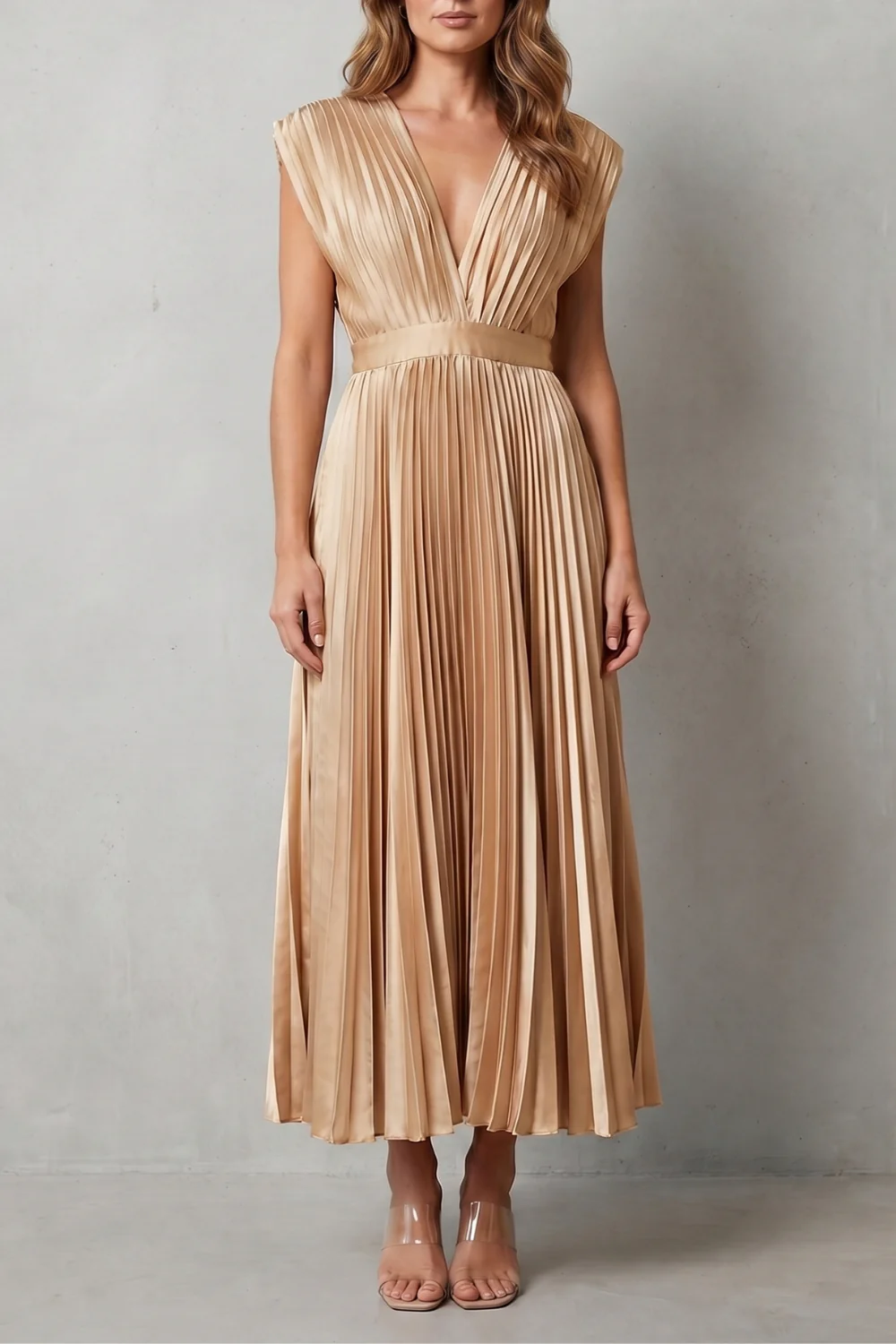 Veloria – Flowing pleated elegance – Midi dress - Image 19