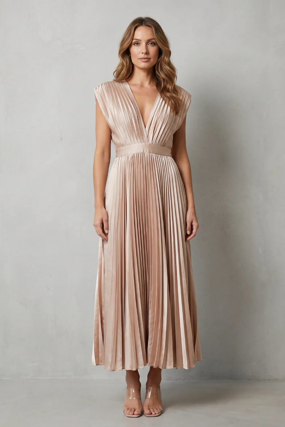 Veloria – Flowing pleated elegance – Midi dress - Image 2