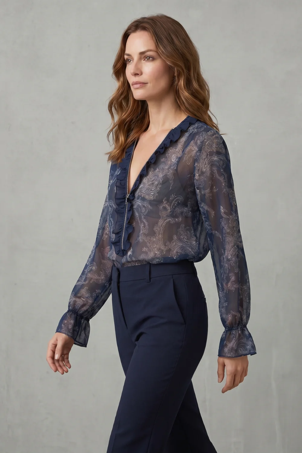 Veloura – Paisley romance allure – Chiffon blouse - Image 3