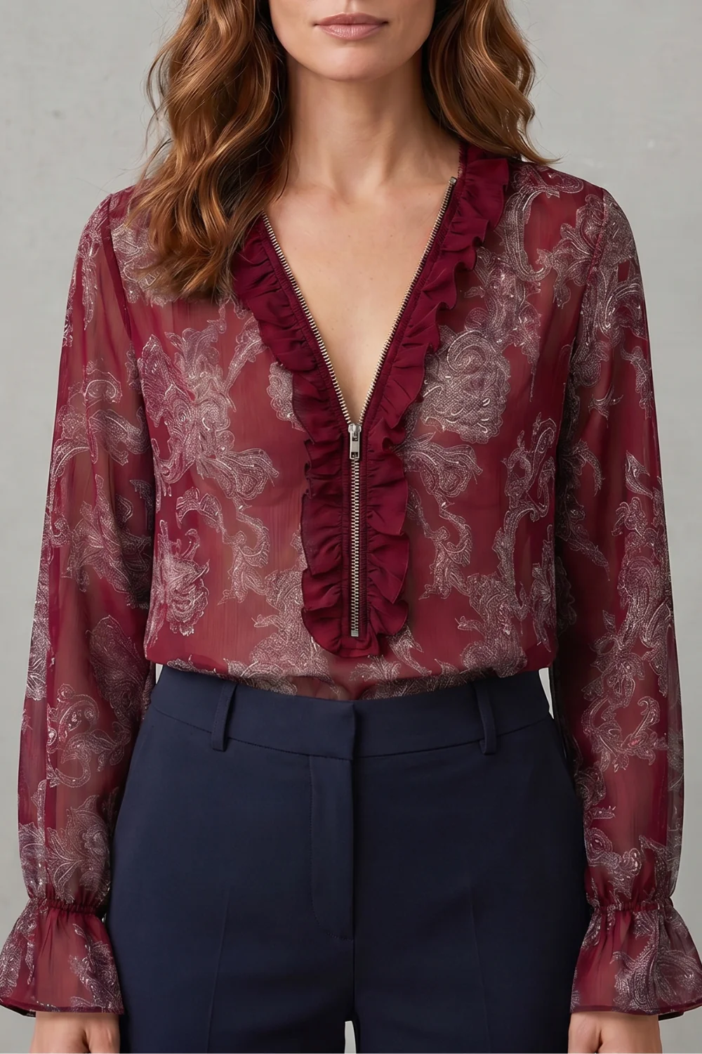 Veloura – Paisley romance allure – Chiffon blouse - Image 5