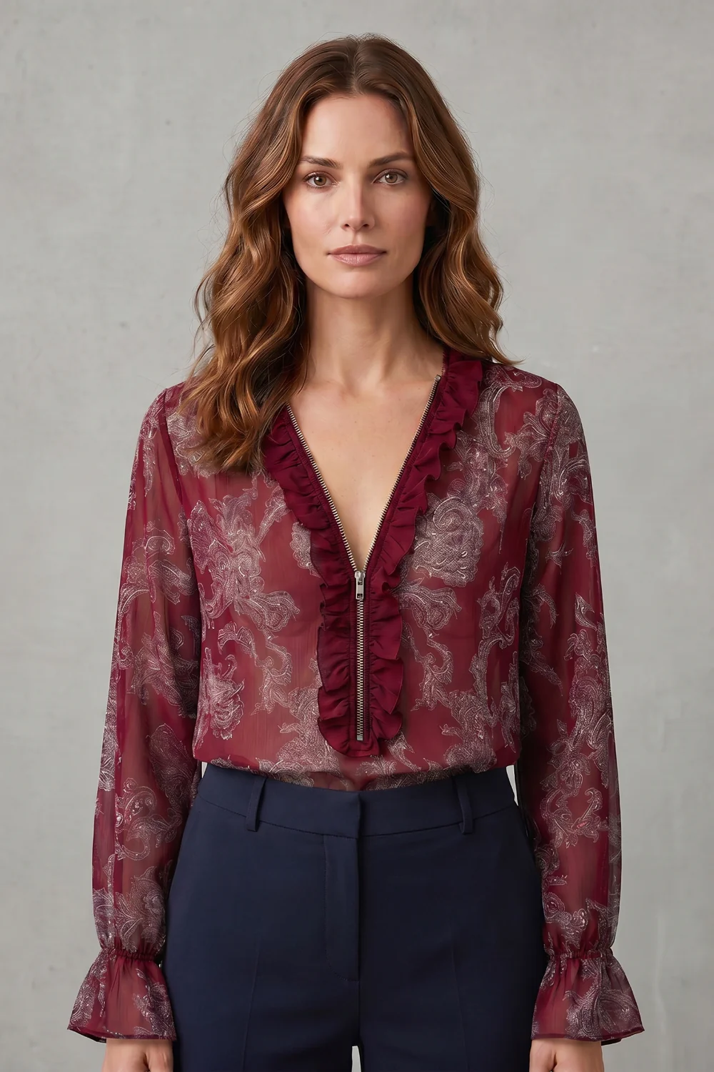 Veloura – Paisley romance allure – Chiffon blouse - Image 6