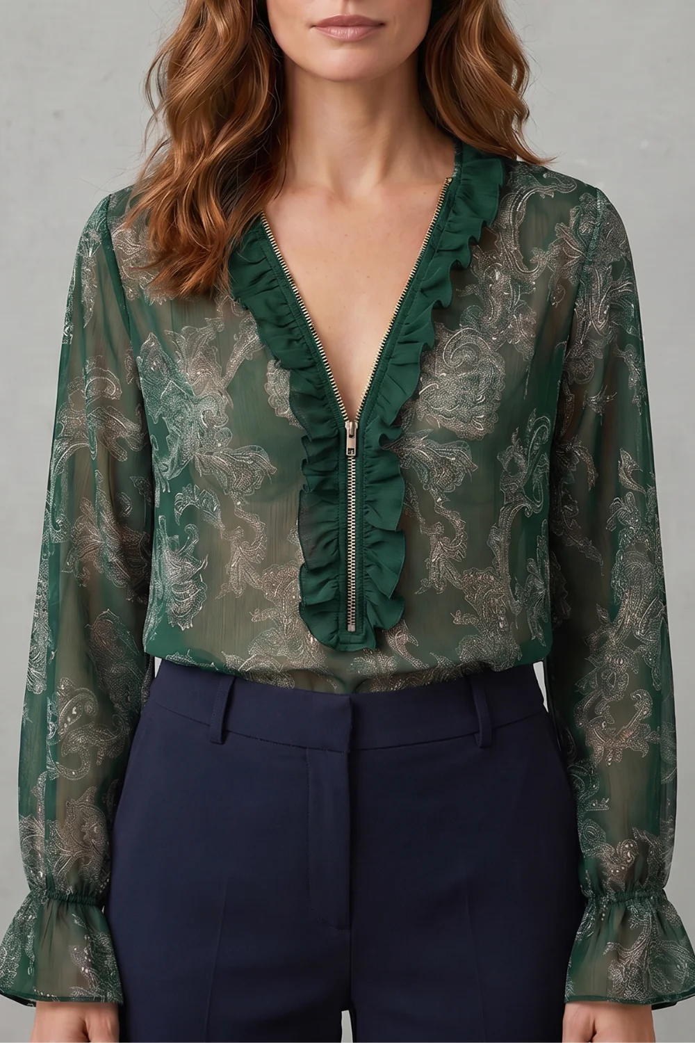 Veloura – Paisley romance allure – Chiffon blouse - Image 7
