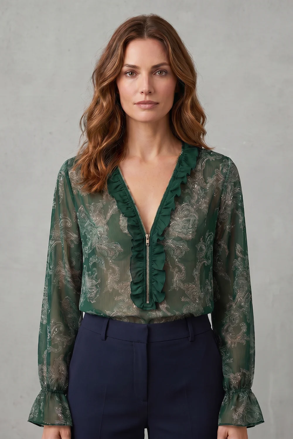 Veloura – Paisley romance allure – Chiffon blouse - Image 8