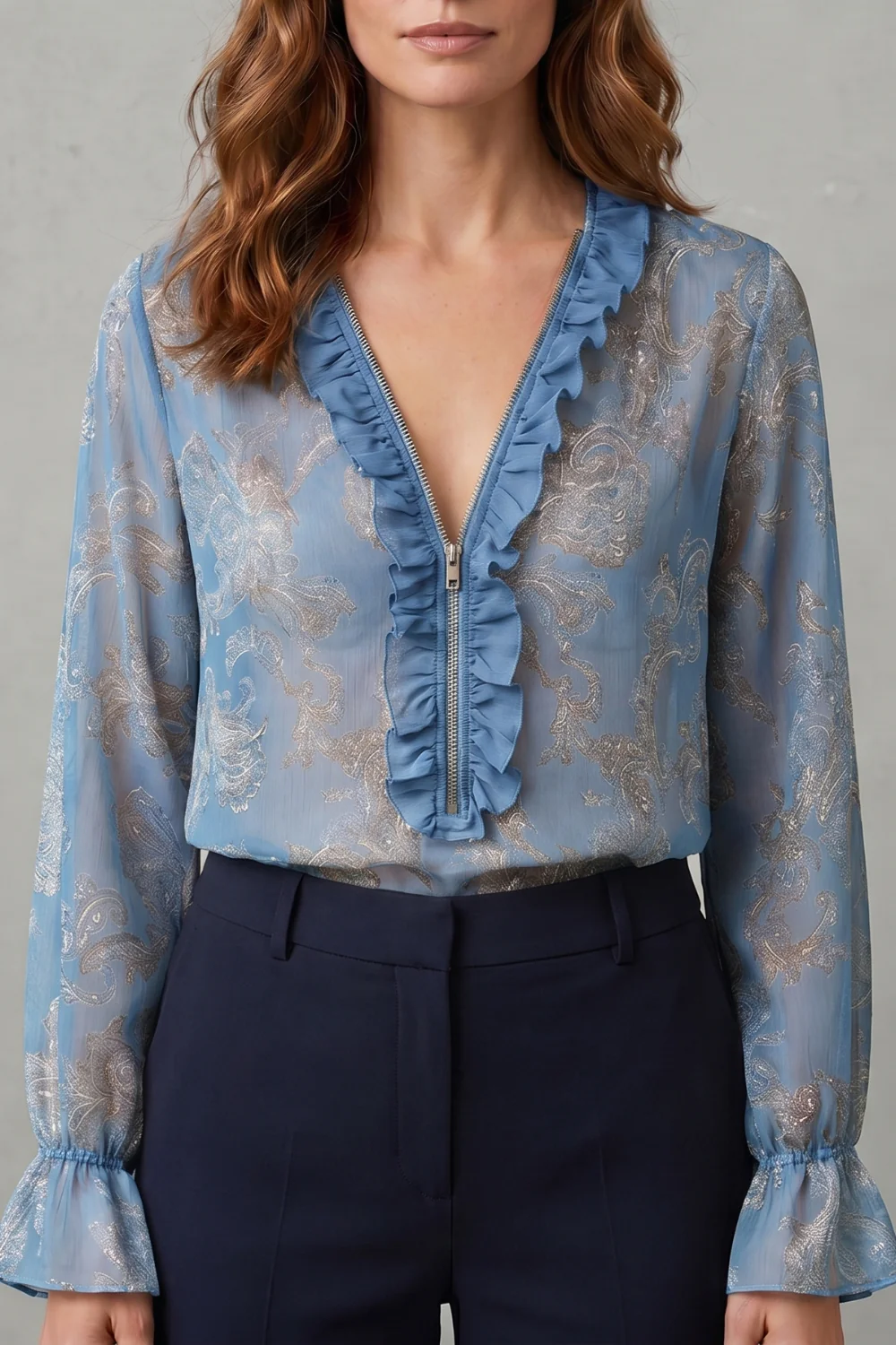 Veloura – Paisley romance allure – Chiffon blouse - Image 9
