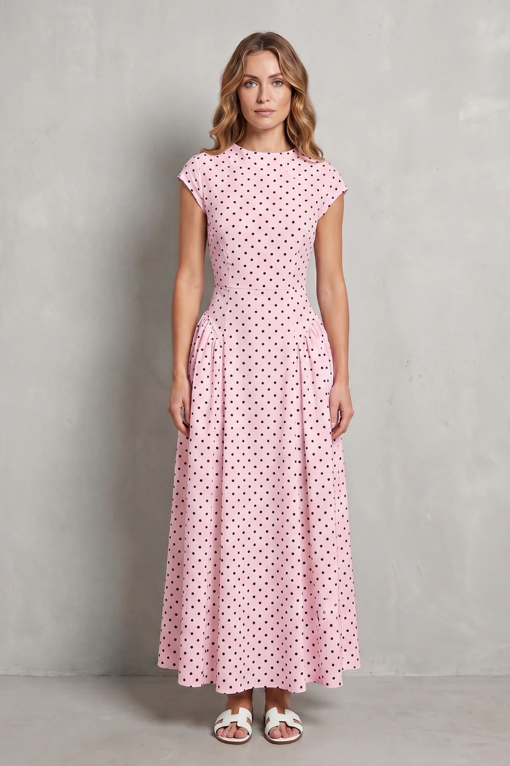 Veloura – Vintage polka dot elegance – Maxi dress - Image 10