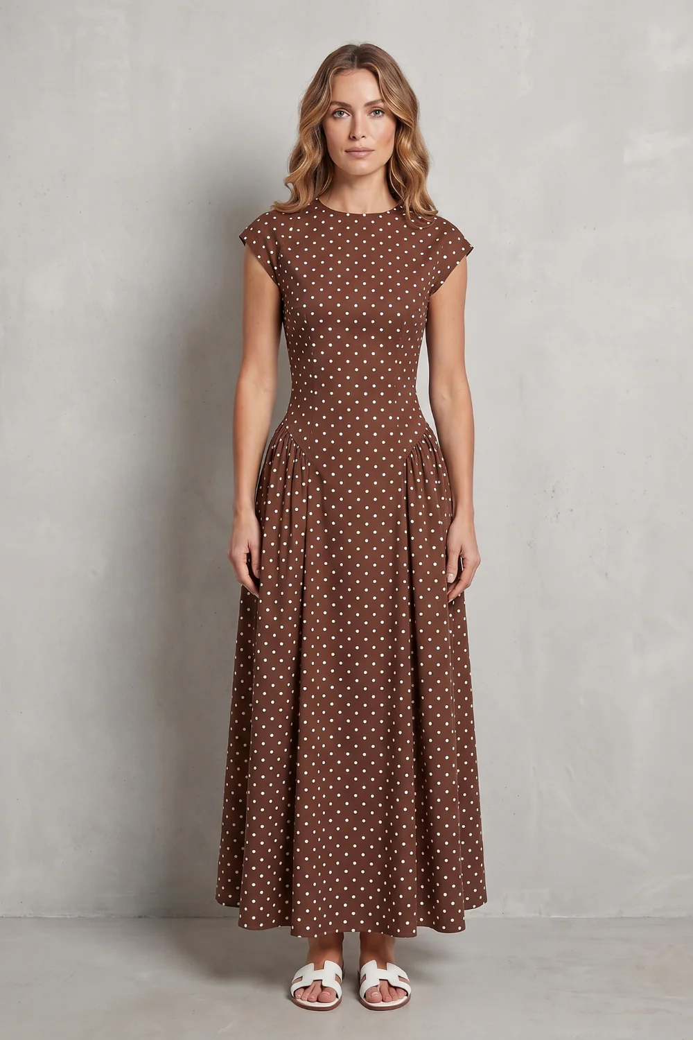 Veloura – Vintage polka dot elegance – Maxi dress - Image 12