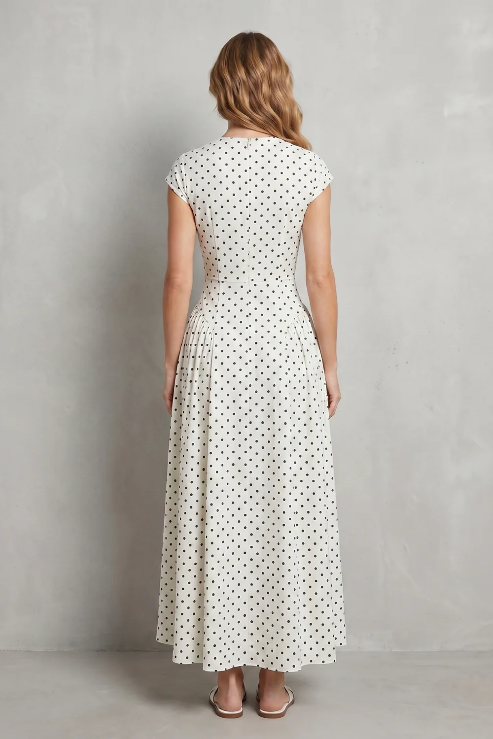 Veloura – Vintage polka dot elegance – Maxi dress - Image 4
