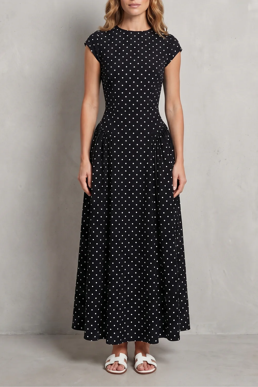 Veloura – Vintage polka dot elegance – Maxi dress - Image 7