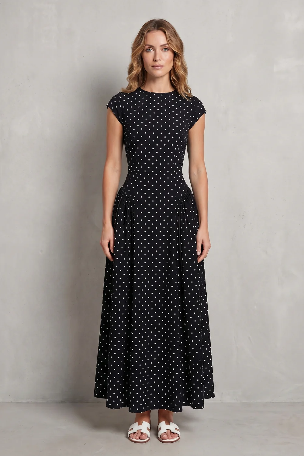 Veloura – Vintage polka dot elegance – Maxi dress - Image 8