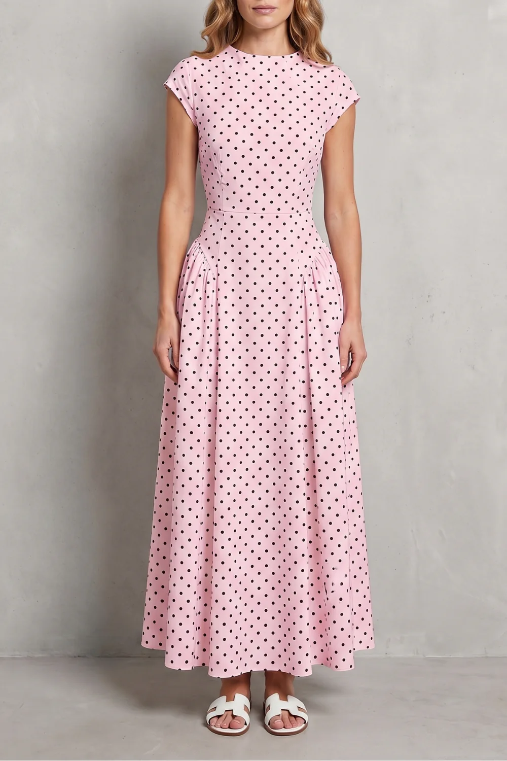Veloura – Vintage polka dot elegance – Maxi dress - Image 9