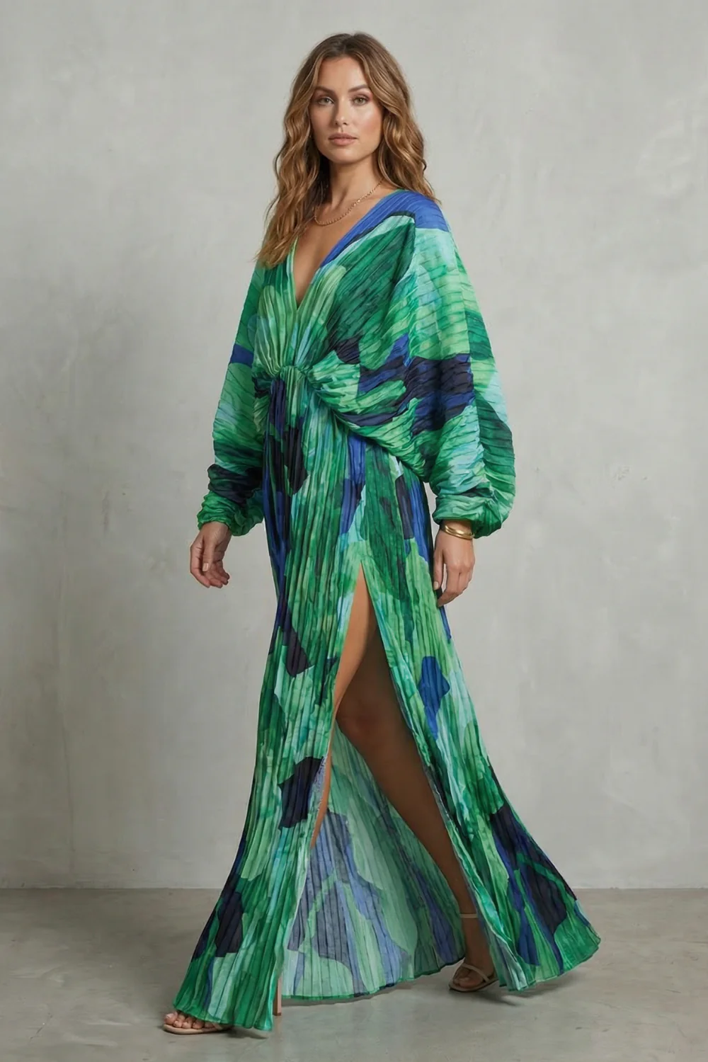 Verdanova – Pleated kimono allure – Maxi dress - Image 3