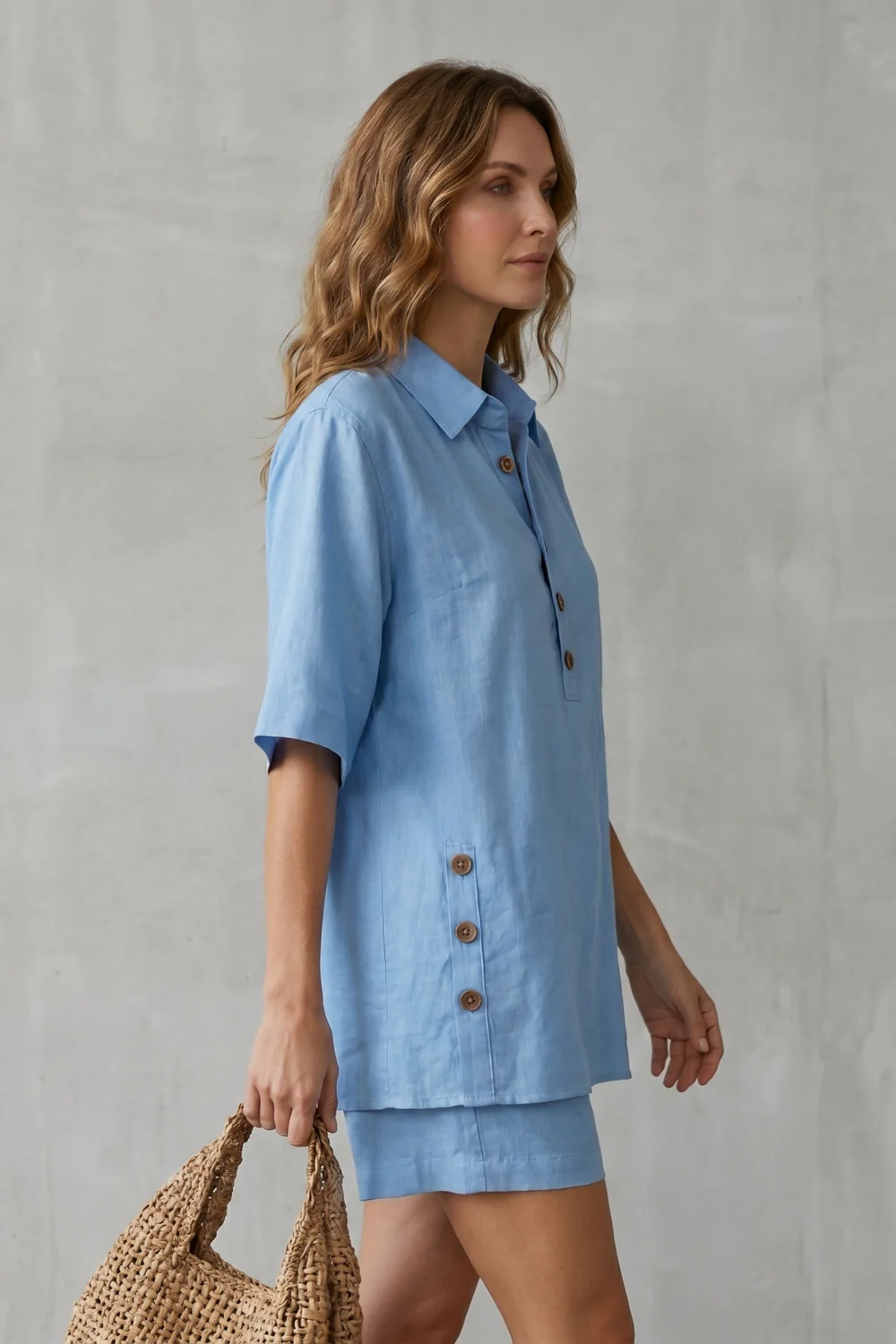 Verdelia – Relaxed button-detail comfort – Shorts set - Image 3
